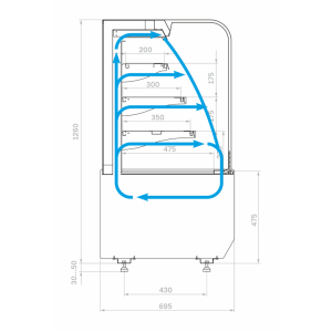 Витрина кондитерская Carboma KR70 VM 1,3-2 Standard (9005) открытая горка - Изображение 2