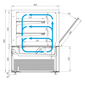 Витрина кондитерская Carboma KC84-110 VV 1,2-1 (9005) - Изображение 7