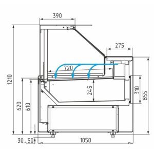 Витрина холодильная Carboma GC111 SM 1,25-1 (1010 Мариель) (без боковин) - Изображение 3