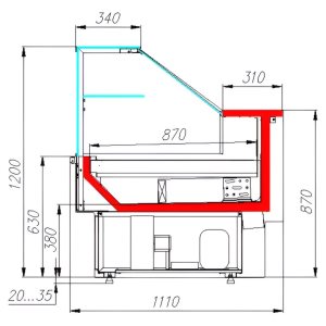 Витрина холодильная Carboma GC110 VM 2,0-1 (ВХС-2,0 Carboma GC 110 (динамика)) (1006 дуб) - Изображение 2