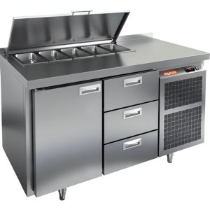 Стол холодильный для салатов HiCold SL1-13GN (1/3) с крышкой