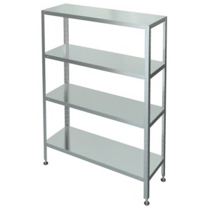 Стеллаж с 4-я сплошными полками МХМ С-4-0,5/1,4/1,6 (нержавейка) 