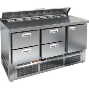 Стол холодильный для салатов HiCold SLE2-221GN (1/6) с крышкой