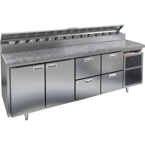 Стол холодильный для пиццы HiCold PZ2-1122GN (1/6) камень