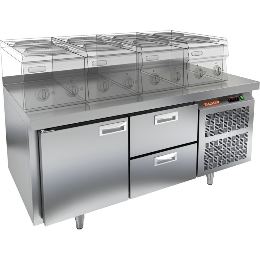 Стол морозильный HiCold GN 12/BT LT под тепловое оборудование