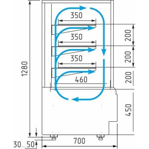 Витрина кондитерская Carboma KC70 VV 1,3-1 Standard Паттерн (0106 Седой дуб) - Изображение 2