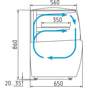 Витрина кондитерская Carboma K70 VM 1,3-12 Light Паттерн (0108 Темный дуб) - Изображение 2
