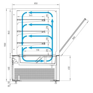 Витрина кондитерская Carboma KC84-130 VV 0,9-1 (9005) - Изображение 9